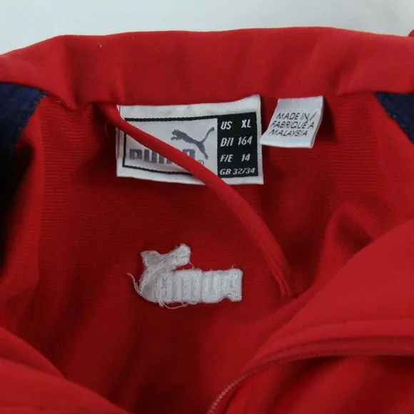 Puma Red, White and Blue Zip Up Track Suit Jacket Mens Size XL - Picture 4 of 5